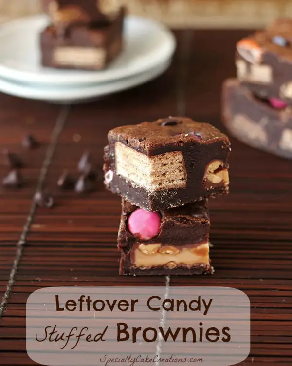 Leftover Candy Stuffed Brownies