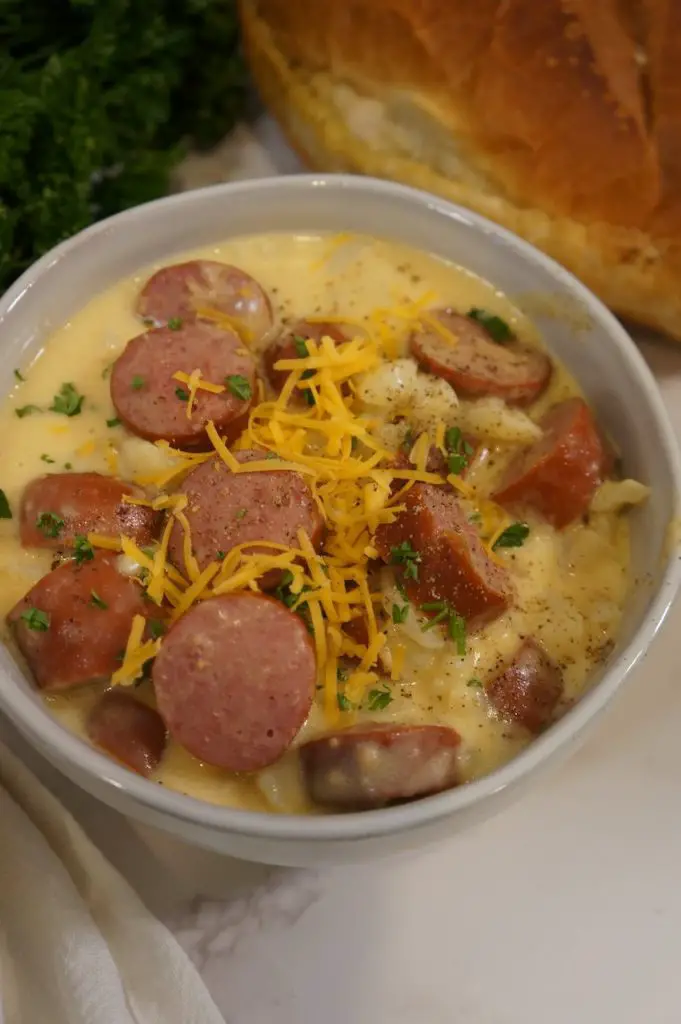 Cheesy Potato Kielbasa Soup - Easy Fall Recipes