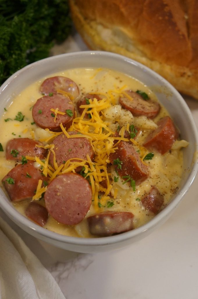 Cheesy Potato Kielbasa Soup - Easy Fall Recipes