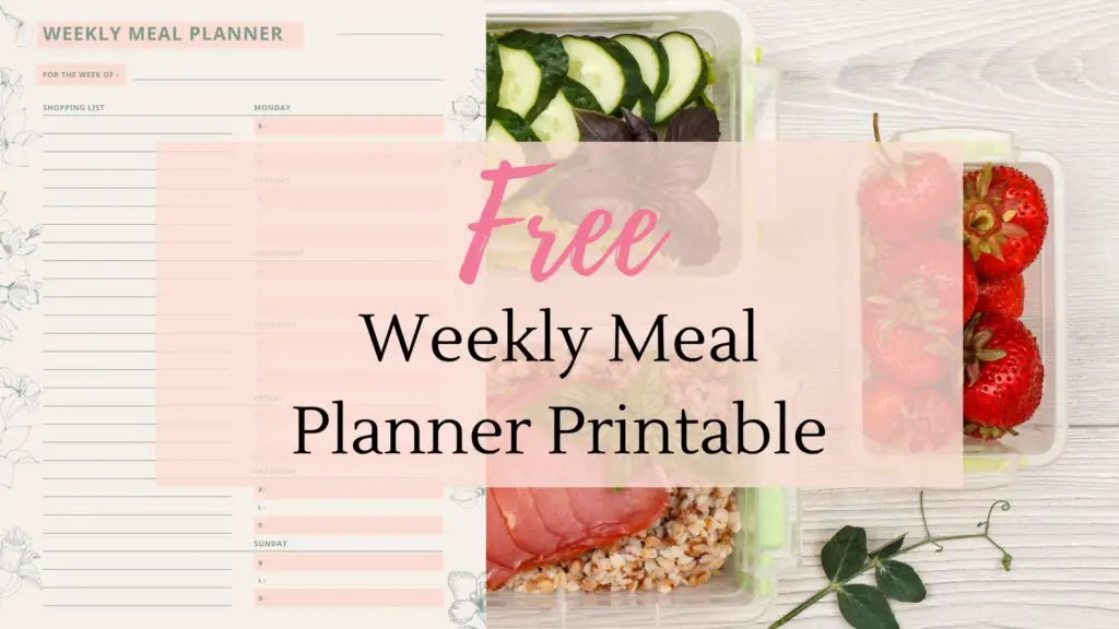 Free Weekly Meal Planner Printable